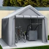 Skure, Garager & Carports^Haveskur og cykelskur 244x241x217 cm haveopbevaringstelt værktøjsskur mørkegrå