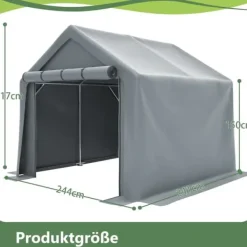 Skure, Garager & Carports^Haveskur og cykelskur 244x241x217 cm haveopbevaringstelt værktøjsskur mørkegrå