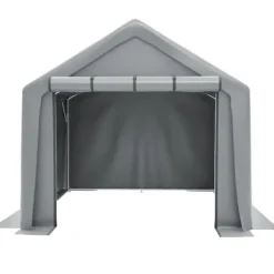 Skure, Garager & Carports^Haveskur og cykelskur 244x241x217 cm haveopbevaringstelt værktøjsskur mørkegrå
