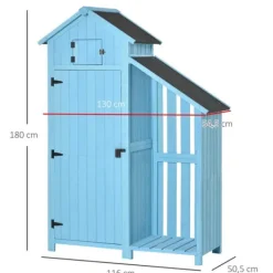 Skure, Garager & Carports^Haveskur, 130x54,5x180 cm, Blå