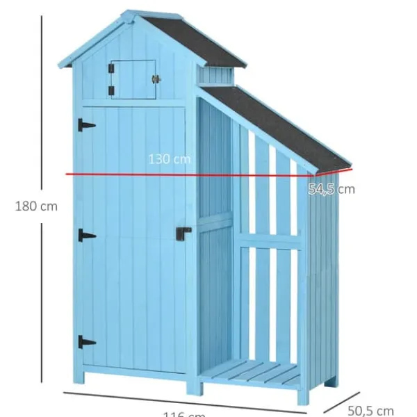 Skure, Garager & Carports^Haveskur, 130x54,5x180 cm, Blå