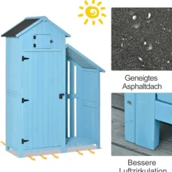 Skure, Garager & Carports^Haveskur, 130x54,5x180 cm, Blå