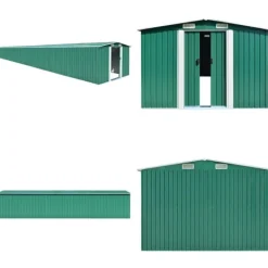 Best Haveskur 257x990x181 cm galvaniseret stål grøn - Haveskur - Haveskure - Home & Living Skure, Garager & Carports