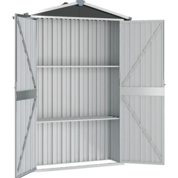 Skure, Garager & Carports^Haveskur 116x45x175 cm galvaniseret stål antracitgrå - Haveskur - Haveskure - Home & Living