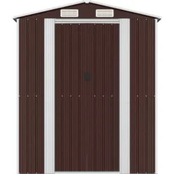 Skure, Garager & Carports^Haveskur 192x191x223 cm galvaniseret stål mørkebrun - Haveskur - Haveskure - Home & Living