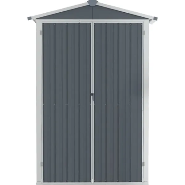 Skure, Garager & Carports^Haveskur 116x45x175 cm galvaniseret stål grå - Haveskur - Haveskure - Home & Living