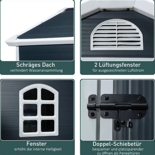 Sale Haveskur, 134x104x204 cm, Grå Skure, Garager & Carports