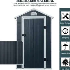 Sale Haveskur, 134x104x204 cm, Grå Skure, Garager & Carports