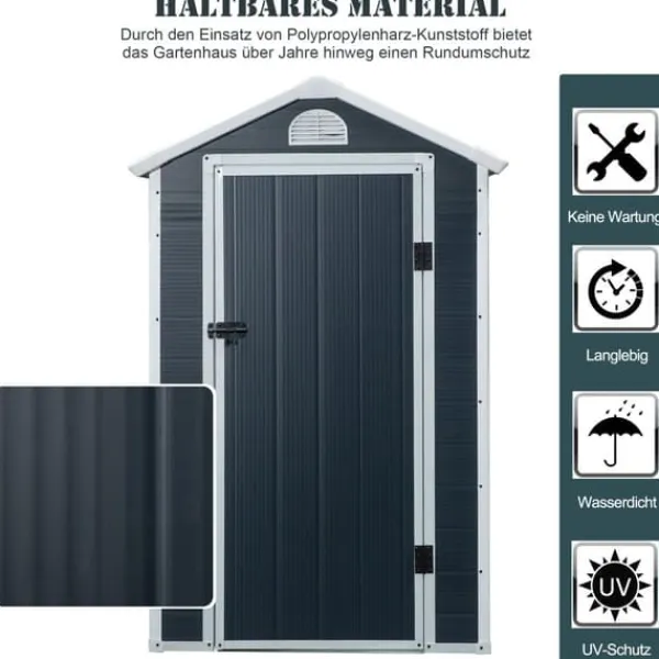 Sale Haveskur, 134x104x204 cm, Grå Skure, Garager & Carports