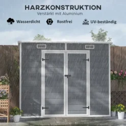 Clearance Haveskur, 238x125x165 cm, Grå Skure, Garager & Carports