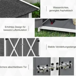 Skure, Garager & Carports^Haveskur, 139x75x160 cm, grå og hvid