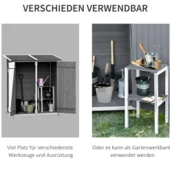 Skure, Garager & Carports^Haveskur, 139x75x160 cm, grå og hvid