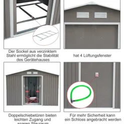 Skure, Garager & Carports^Haveskur, 213x130x185 cm, Grøn