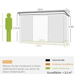 Clearance Haveskur, 280x130x172 cm, Grøn Skure, Garager & Carports