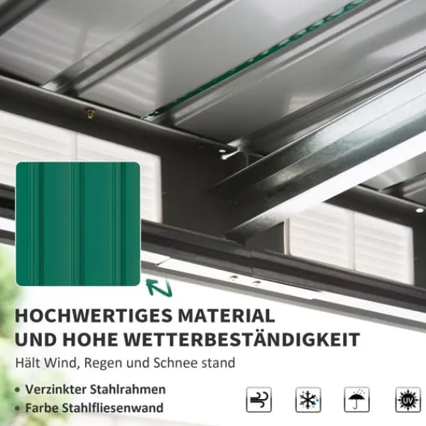 Clearance Haveskur, 280x130x172 cm, Grøn Skure, Garager & Carports