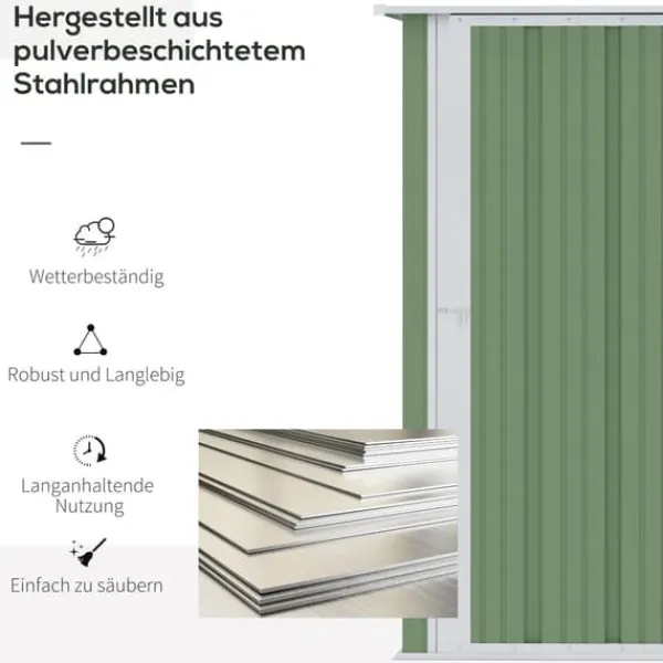 Skure, Garager & Carports^Haveskur, 142x84x189 cm, Grøn
