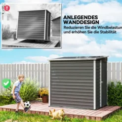 Skure, Garager & Carports^Haveskur, 142x184x181 cm, Lys grå