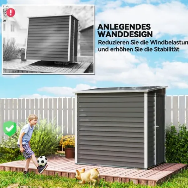 Skure, Garager & Carports^Haveskur, 142x184x181 cm, Lys grå