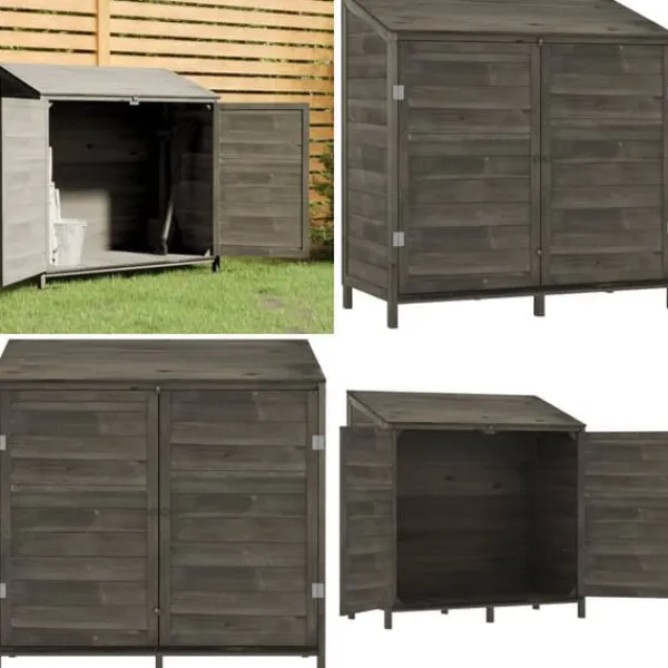 Discount Haveskur 102x52x112 cm massivt grantræ antracitgrå - Haveskur - Haveskure - Home & Living Skure, Garager & Carports