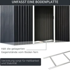 Skure, Garager & Carports^Haveskur, 280x130x172 cm, Mørkegrå
