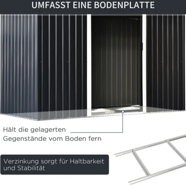 Skure, Garager & Carports^Haveskur, 280x130x172 cm, Mørkegrå
