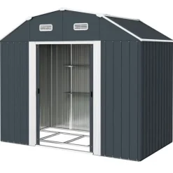 Discount Haveskur, 238x132x198,5 cm, Mørkegrå Skure, Garager & Carports
