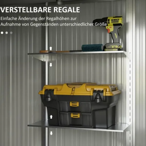Discount Haveskur, 238x132x198,5 cm, Mørkegrå Skure, Garager & Carports