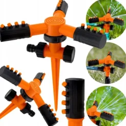 Best Havesprinkler, drevet, roterende, trearmet, VERGIONIC sprinkler Vanding