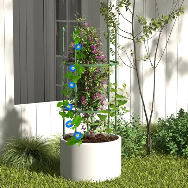New Havestativ, 3-pak Havestativ 40"/60" Høje Plantestøttestativer med Klemmer og Bånd-S, 20x40"/20x60", Grøn Krukker & Plantebeholdere
