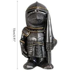 Havedekorationer^Havestatue Ridder Dværgvagt Rustning Miniature Ridderskulptur til Haveindretning