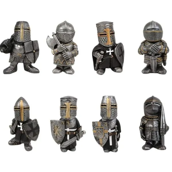 Havedekorationer^Havestatue Ridder Dværgvagt Rustning Miniature Ridderskulptur til Haveindretning