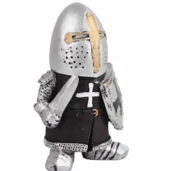 Outlet Havestatue Ridder Dværgvagt Rustning Miniature Ridderskulptur til Haveindretning Havedekorationer