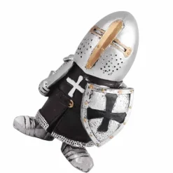 Outlet Havestatue Ridder Dværgvagt Rustning Miniature Ridderskulptur til Haveindretning Havedekorationer