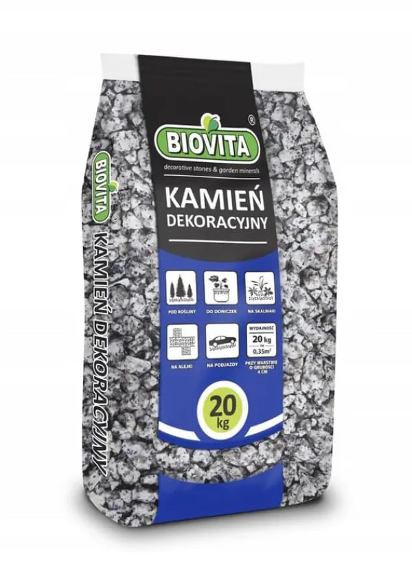 Best Havesten Dekorativ Granit DALMATISK Grus 8-16MM 20KG Biovita Havesten & Trædesten