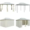 Telte & Lysthuse^Havetelt med gardiner 4x3 m hvid - Havepavillon - Havepavilloner - Home & Living