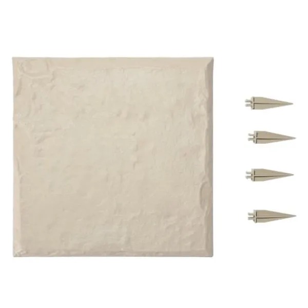 Havesten & Trædesten^Havetrædesten - Trinsten - Sæt med 4 - 39,5 x 39,5 cm - Vejrbestandig plast - Med jordspyd - Til gangsti i have/terrasse - Beige