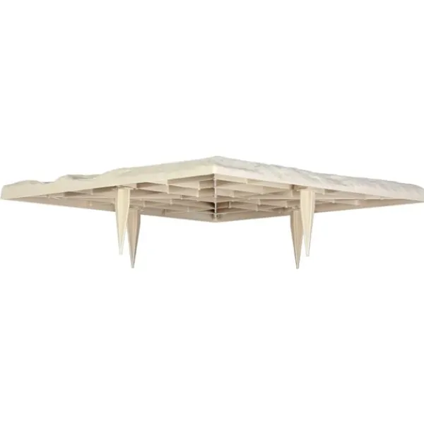 Havesten & Trædesten^Havetrædesten - Trinsten - Sæt med 4 - 39,5 x 39,5 cm - Vejrbestandig plast - Med jordspyd - Til gangsti i have/terrasse - Beige