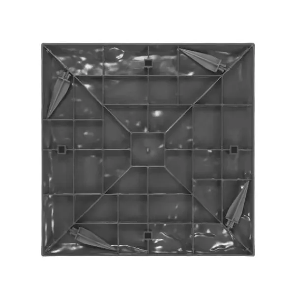 Sale Havetrinsten / Trædesten - Sæt 16 stk. - Mål 39,5 x 39,5 cm - Vejrbestandig plast - Med jordspyd til fastgørelse - Til græsplæne og terrasse - Grå Havesten & Trædesten
