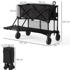 Outlet Havevogn, 142x50x102 cm, Sort Haveværktøj