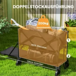 Outlet Havevogn, 142x50x102 cm, Sort Haveværktøj