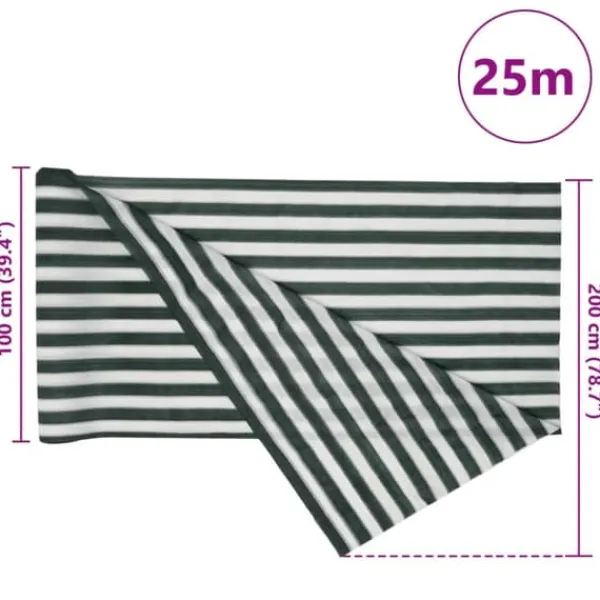 Haveduge^HDPE afskærmning 2x25 m - Privatlivsskærm i grøn/hvid | Vægt: 75 g/m²