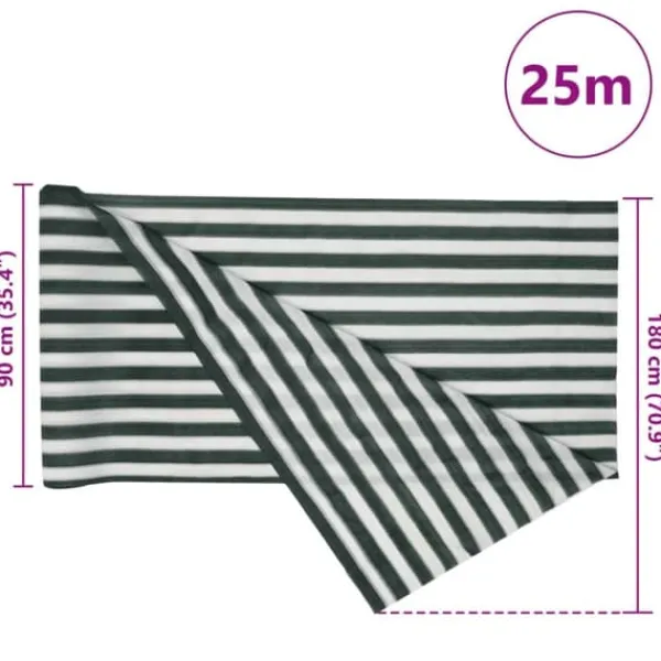 Haveduge^HDPE Afskærmning 1,8x25 m - Privatlivsskærm | Farve: Grøn/Hvid | Vægt: 195 g/m²