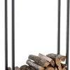 Discount Hetta Black Metal Firewood Rack with Wheels - 25x40x150 cm Tilbehør Til Brændeovne & Pejse
