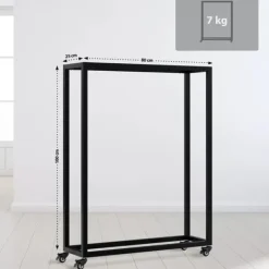 Tilbehør Til Brændeovne & Pejse^Hilta Metal Firewood Log Holder Stand with Wheels, Black, 25x80x100 cm