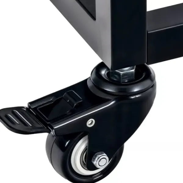 Tilbehør Til Brændeovne & Pejse^Hilta Metal Log Holder with Wheels, Black, 25x40x100 cm
