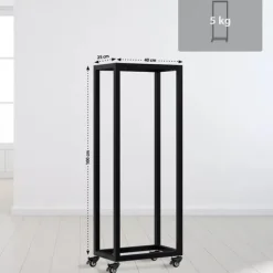Tilbehør Til Brændeovne & Pejse^Hilta Metal Log Holder with Wheels, Black, 25x40x100 cm