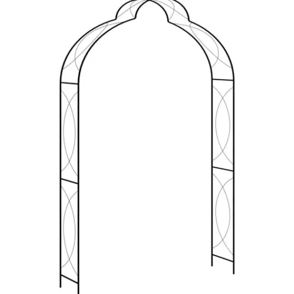 Buer, Spalier, Lysthuse Uden Tag^Høj kvalitet havebue til klatreplanter - Jern | Farve: Sort | Størrelse: 150x34x240 cm
