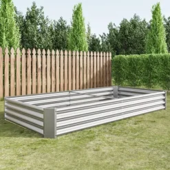 Krukker & Plantebeholdere^Høj metalplantage, robust stålplade havebed, rustfast og holdbart design, baseløs kasse, perfekt til grøntsager, krydderier og blomster