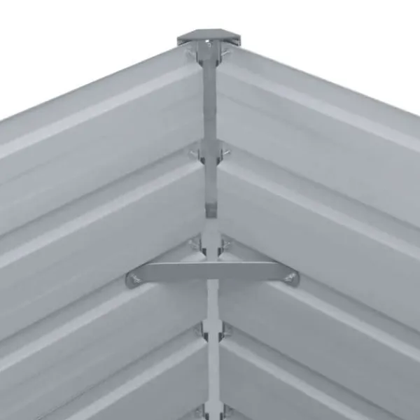 Plantningsbænke^Høj plantekasse i galvaniseret stål - Ideel til planter | Størrelse: 240x40x77 cm | Farve: Grå