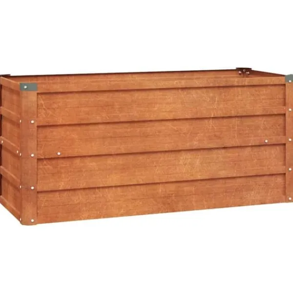 Højbed i cortenstål - Holdbart og rustfarvet | Størrelse: 100x40x45 cm Krukker & Plantebeholdere